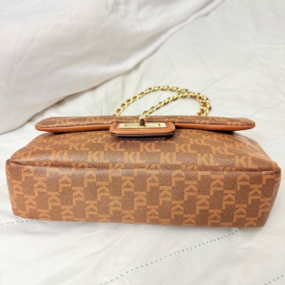 Karl Lagerfeld Paris Agyness Monogram Turnlock Chain Shoulder Bag NWOT - Picture 4 of 9